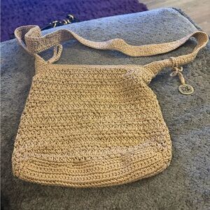 The Sak Beige Crochet Crossbody Bag